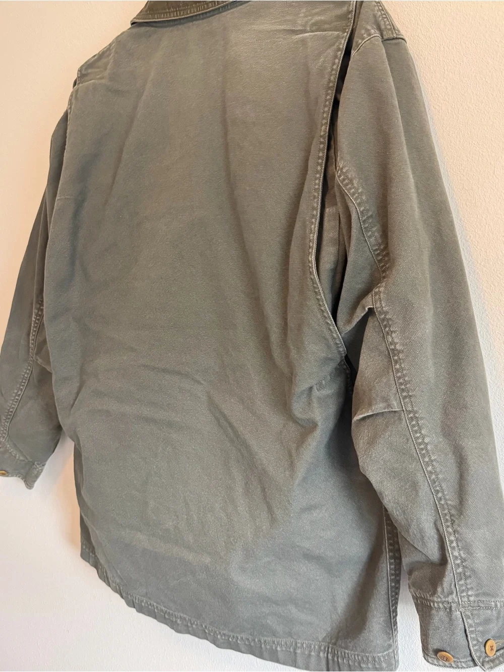 Vintage LL Bean Field Jacket With Removable Plaid Liner Size M Reg Green READ